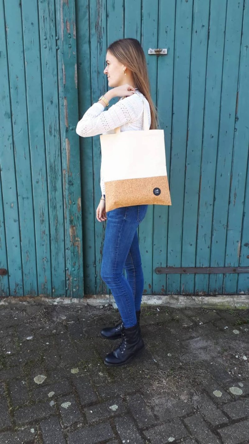 Totebag kurk wit