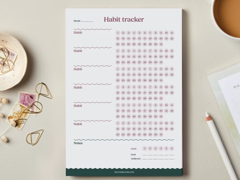 Dagelijkse gewoontetracker notitieblok